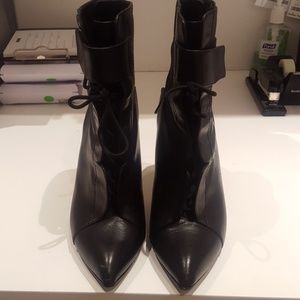 PLV lace up leather booties